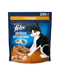 Сухой корм для кошек Двойная Вкуснятина с птицей 200 г Felix