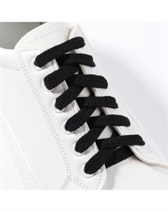Шнурки для обуви пара плоские 10 мм 120 см цвет черный Onlitop