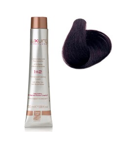 Стойкая крем краска Темный фиолетовый каштан 2 2 Luxury Hair Color Darkest Iris Brown 2 2 Green light (италия краски)