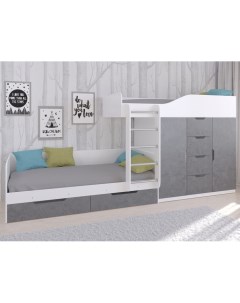Подростковая кровать двухъярусная Астра 6 Белый Рв-мебель