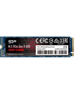 SSD накопитель 2000GB UD70 M 2 2280 PCI E 3x4 R W 3400 3000 MB s Silicon power