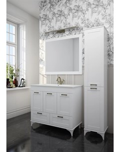 Комплект мебели белый матовый 95 см Ванесса C15328 C15326 Sanflor