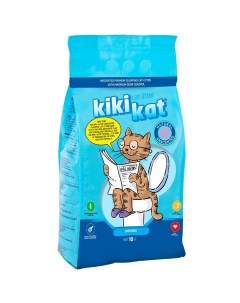 Наполнитель для кошачьего туалета комкующийся супер белый 10л Kikikat