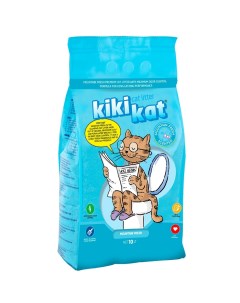 Наполнитель для кошачьего туалета с ароматом Горная свежесть комкующийся 10л Kikikat