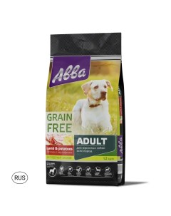 Grain Free Сухой корм беззерновой для взрослых собак всех пород с ягнёнком и картофелем 12 кг Avva