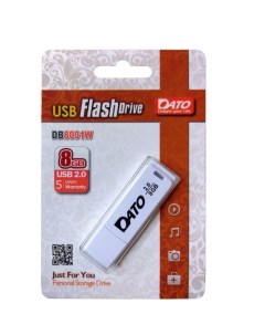 Флешка USB DB8001 8ГБ USB2 0 белый Dato