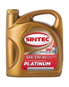 Моторное масло Platinum SAE C2 C3 5W 30 4л синтетическое Sintec