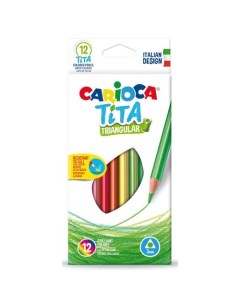 Карандаши TITA 42786 трехгранный пластик 12 цв коробка европодвес 12 шт кор Carioca