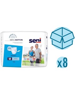 Трусы впитывающие Active 80 110 см M 10 шт 8 упаковок Seni