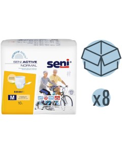 Трусы впитывающие Active Normal 80 110 см M 10 шт 8 упаковок Seni