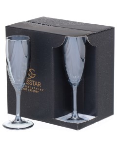 Бокал для шампанского 170 мл стекло 6 шт Радуга черное море RNBS_1687_3 Glasstar