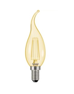 Лампа светодиодная E14 7 Вт 230 В свеча на ветру 4500 К свет нейтральный белый Филамент золотое стек General lighting systems