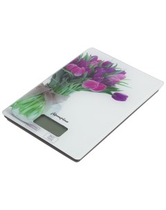 Весы кухонные электронные стекло МА 037 Тюльпаны платформа точность 1 г до 7 кг кг LCD дисплей 00783 Матрена
