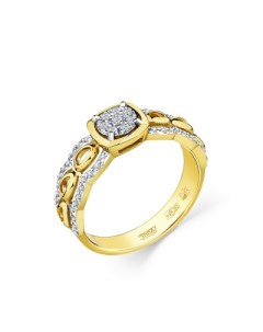 Кольцо с 52 бриллиантами из комбинированного золота Мастер бриллиант