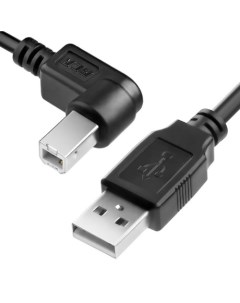 Кабель USB 2 0 Am USB 2 0 Bm угловой экранированный 1м черный GCR UPC3M2 BB2S 1 0m Greenconnect