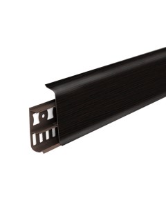 Плинтус ПВХ напольный 70 мм венге темный 2200 мм Г профиль с кабель каналом Деконика