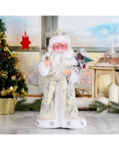 Новогодняя фигурка Дед Мороз в белой шубке 3555405 15 5х12 5х38 см Зимнее волшебство