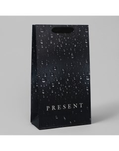Пакет подарочный под две бутылки упаковка black 35 х 20 х 9 см Дарите счастье