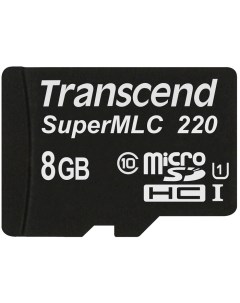 Промышленная карта памяти MicroSDHC 8Gb 220I Class 10 U1 UHS I SuperMLC без адаптера Transcend