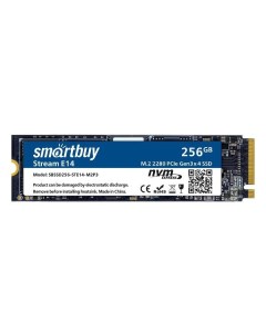 SSD накопитель Smartbuy Stream E14 256GB TLC NVMe PCIe3 SBSSD256 STE14 M2 Stream E14 256GB TLC NVMe 