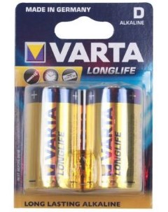 Батарейки Long Life D LR20 2 шт Varta