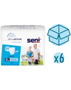 Трусы впитывающие Active 120 160 см XL 10 шт 6 упаковок Seni