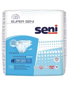 Подгузники для взрослых Super 100 150 см L 10 шт Seni