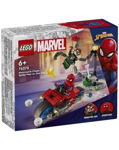 Конструктор Marvel 76275 Погоня на мотоцикле Человек паук против Дока Ока Lego