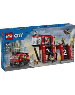 Конструктор City 60414 Пожарная часть с пожарной машиной Lego