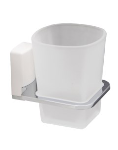 Стакан для ванной Leine с держателем стекло матовый металл белый хром K 5028W Wasserkraft