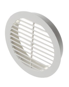 Решетка вентиляционная наружная с фланцем d125 мм круглая пластиковая d150 мм Era
