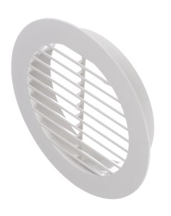 Решетка вентиляционная наружная с фланцем d100 мм круглая пластиковая d130 мм Era