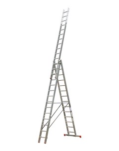 Лестница алюминиевая трансформер трехсекционная 14 ступеней профессиональная Krause