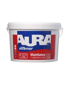 Краска моющаяся Interior Mattlatex база TR бесцветная 9 л Aura