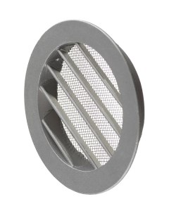 Решетка вентиляционная алюминиевая наружная d125 мм с фланцем d100 мм без покрытия Era