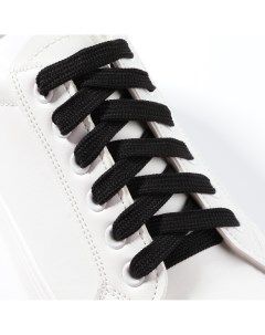 Шнурки для обуви пара плоские 8 мм 130 см цвет черный Onlitop