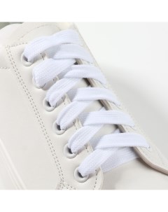 Шнурки для обуви пара плоские 8 мм 120 см цвет белый Onlitop