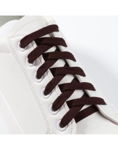 Шнурки для обуви пара плоские 7 мм 120 см цвет коричневый Onlitop