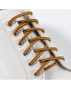 Шнурки для обуви пара круглые d 5 мм 110 см цвет коричневый желтый Onlitop