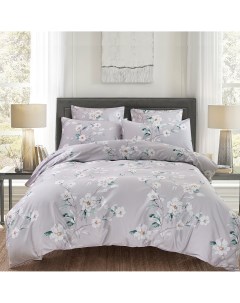 Комплект постельного белья 1 5 спальный White Flower серый Pappel