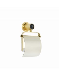 Держатель туалетной бумаги Royal Cristal 10921 G B с крышкой золото черный Boheme