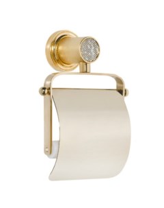 Держатель туалетной бумаги Royal Cristal 10921 G с крышкой золото Boheme