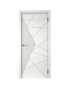 Дверь межкомнатная глухая с замком и петлями в комплекте Соло 3 70x200 эмаль цвет белый Без бренда