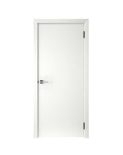 Дверь межкомнатная глухая с замком и петлями в комплекте Гладье 90x200 см эмаль цвет белый Без бренда