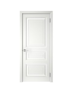 Дверь межкомнатная глухая с замком и петлями в комплекте Ларго 3 80x200 эмаль цвет белый Без бренда