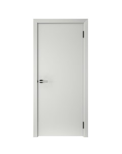 Дверь межкомнатная глухая с замком и петлями в комплекте Гладье 60x200 см эмаль цвет светло серый Без бренда