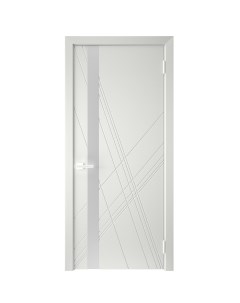 Дверь межкомнатная остекленная с замком и петлями в комплекте Графика Х 60x200 см эмаль цвет светло  Без бренда