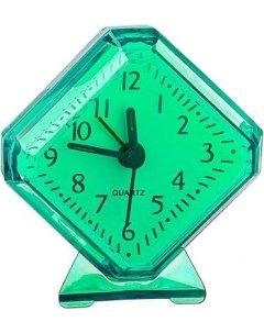 Quartz часы будильник PF TC 002 ромб 7 5 8 5 см зелёные Perfeo
