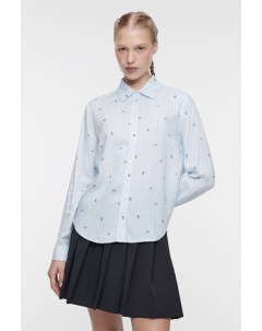 Блузка рубашка прямая вискозная с принтом Befree