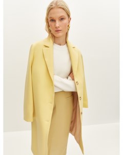 Пальто однобортное лимонного оттенка Elis